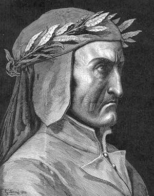Ritratto di Dante illustrato da Gustavo Dorè (1832 - 1883) nella Divina Commedia.