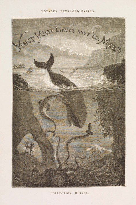 "Ventimila leghe sotto i mari", Jules Verne, illustrazione originale, 1870.