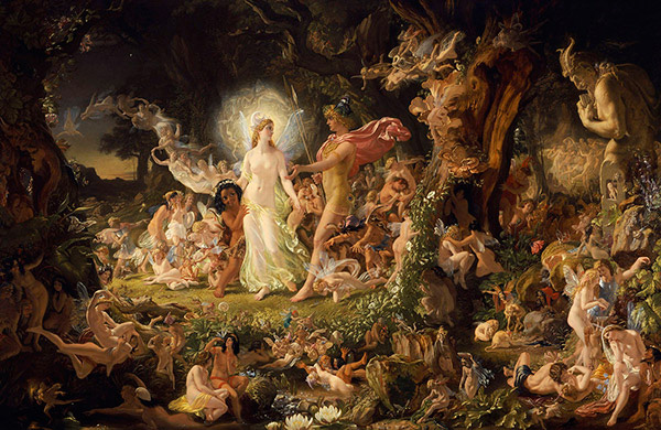 Sir Joseph Noel Paton, La lite tra Oberon e Titania, olio su tela, 1849.